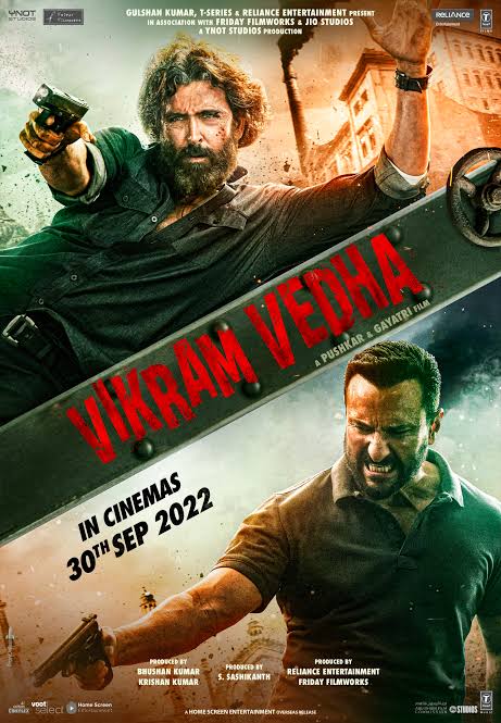 Vikram Vedha 2022 Hindi Movie 4K 2160p | 1080p | 720p | 480p JC HDRip ESub Download
